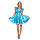 Prinsessen kleedje blauw kort luxe