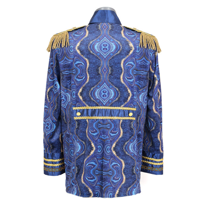 Di Bartelomeo Carnavalsjas blauw marble blue heren luxe