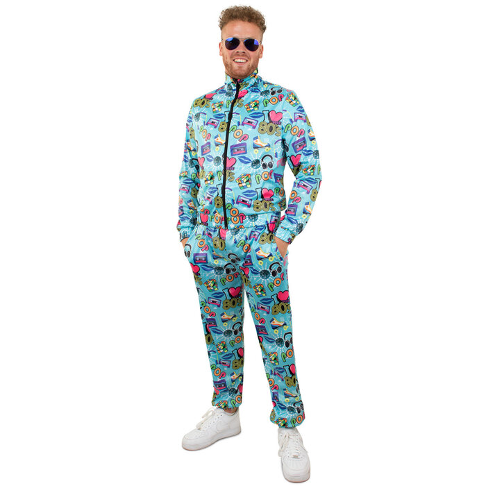 Feestshop.be Trainingspak I love the 80`s heren