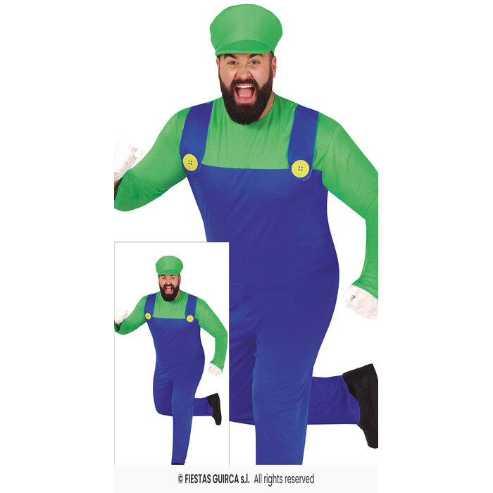 Loodgieter trein machinist groen blauw luigi