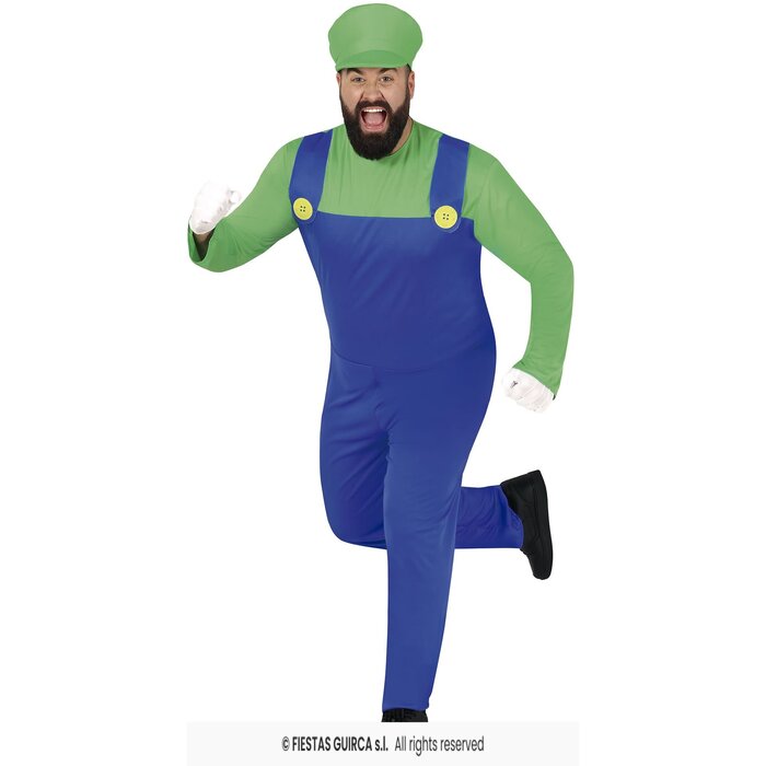 Loodgieter trein machinist groen blauw luigi