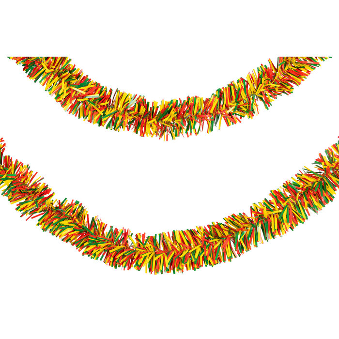 Feestshop.be PVC Guirlande rood geel groen mix lengte 5 mtr ø 12 cm Brandvertragend