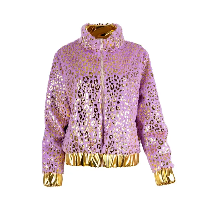 Feestshop.be Jasje pluche glamour Lila