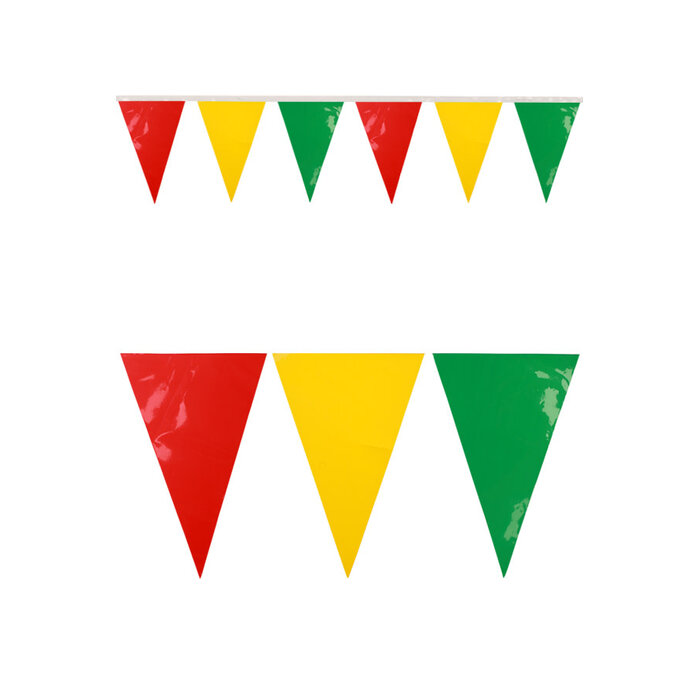Feestshop.be PVC Vlaggenlijn rood geel groen carnaval 10 meter brandvertragend