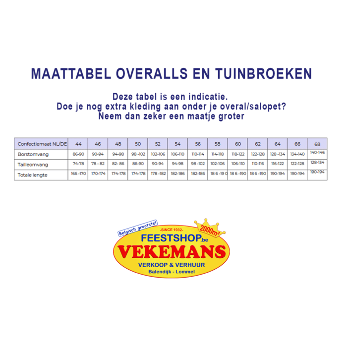 Gele tuinbroek voor volwassenen heren en dames