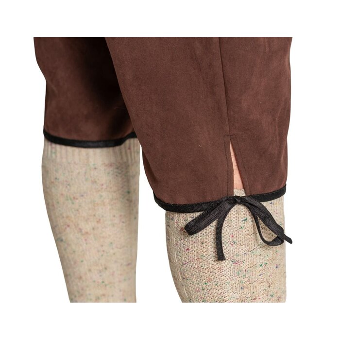 Lederhose Johann met Verstelbare Bretels Donkerbruin Lang