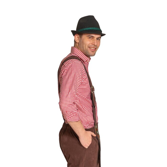 Lederhose Johann met Verstelbare Bretels Donkerbruin Lang