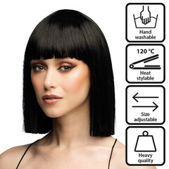 Pruik Djamilla brilliant black luxe