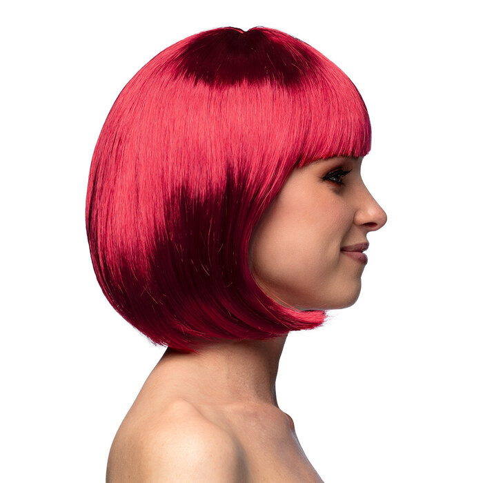 Pruik Cabaret robijnrood