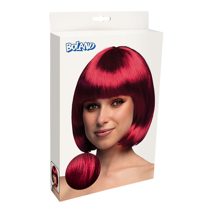 Pruik Cabaret robijnrood