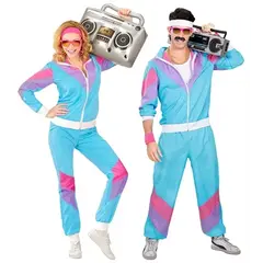 Widmann Trainingspak retro jaren 80 blauw unisex