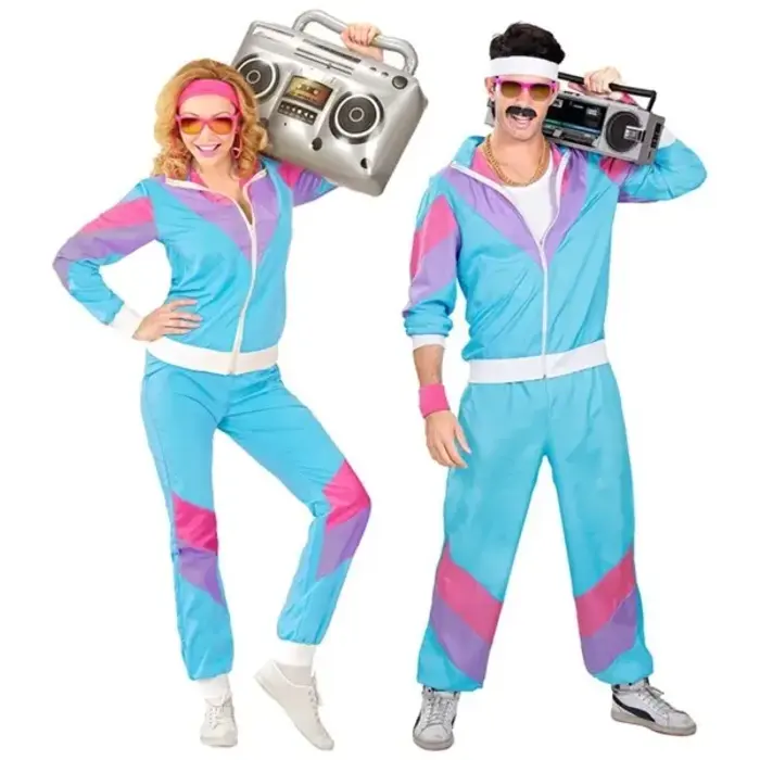 Widmann Trainingspak retro jaren 80 blauw unisex