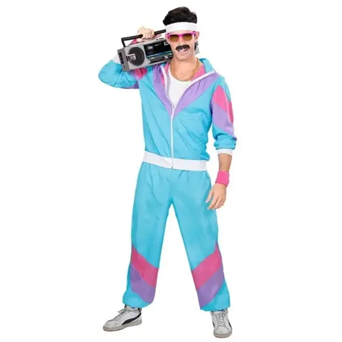 Widmann Trainingspak retro jaren 80 blauw unisex