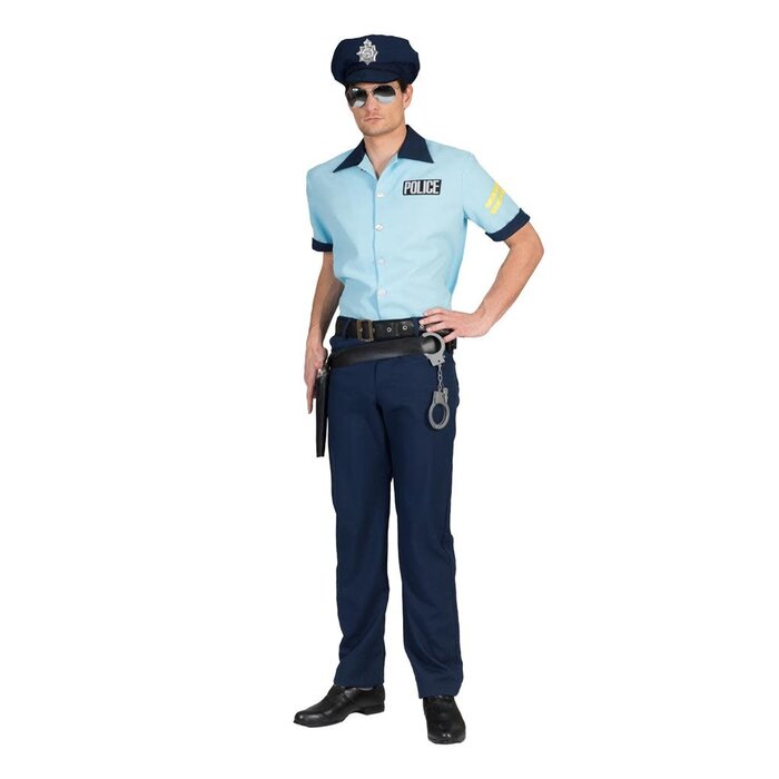 Funny Fashion Politie kostuum man blauw