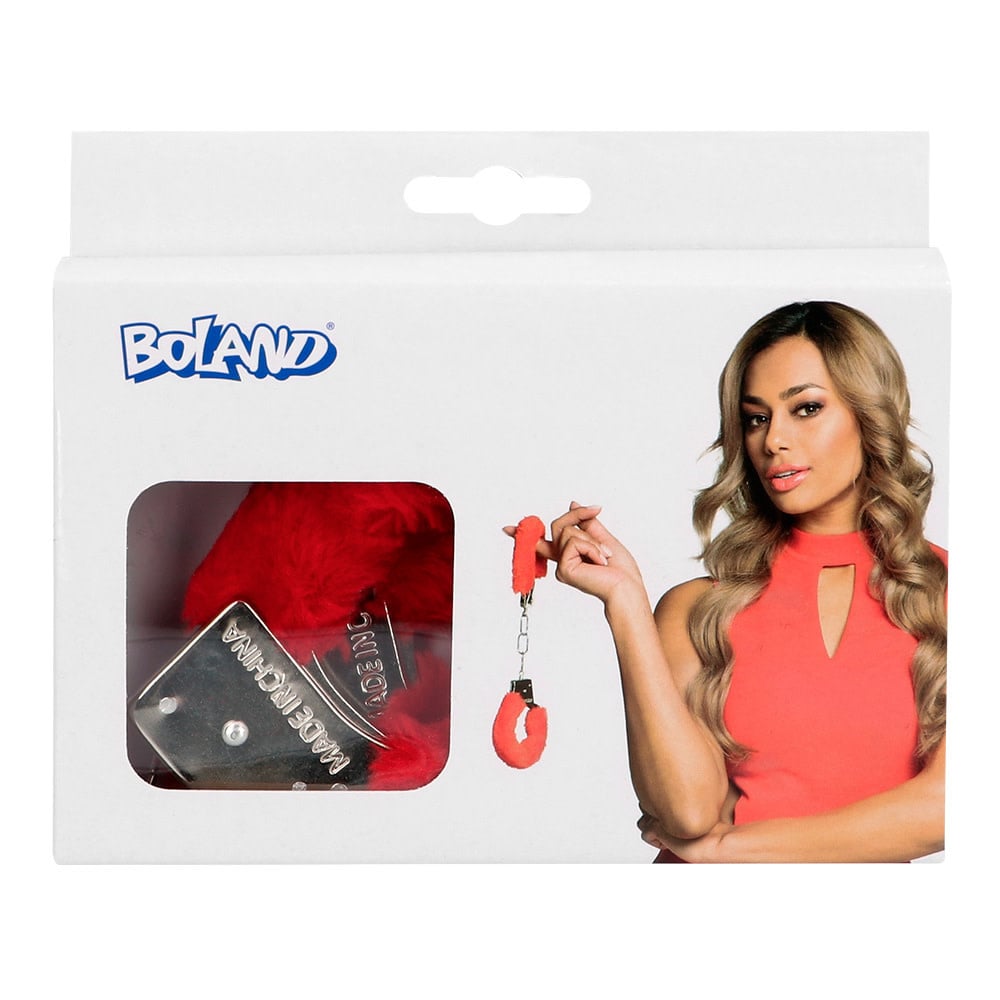 Boland Pluche handboeien roze/rood ass