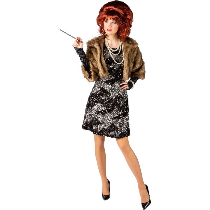 Bontjasje kort bruin jaren 20 Charleston