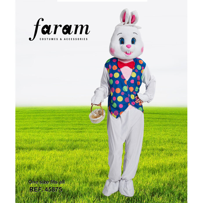 Feestshop.be Konijn haas Paashaas wit multi