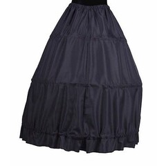 Feestshop.be Hoepelrok zwart lang 3 ringen