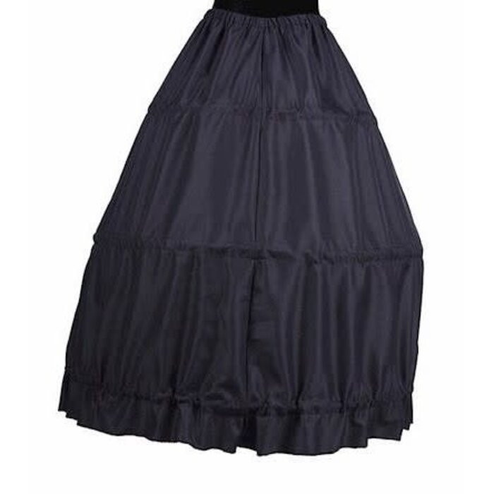 Feestshop.be Hoepelrok zwart lang 3 ringen