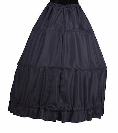 Feestshop.be Hoepelrok zwart lang 3 ringen