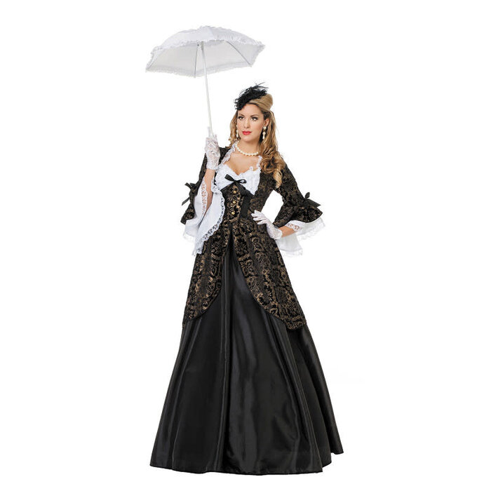 Feestshop.be Hoepelrok zwart lang 3 ringen