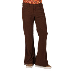 Thetru Broek retro jaren 70 hippie ribfluweel ribcordbroek bruin