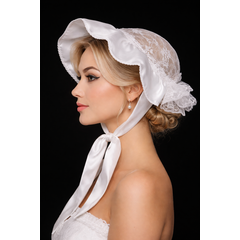 Boeren bruiloft muts wit