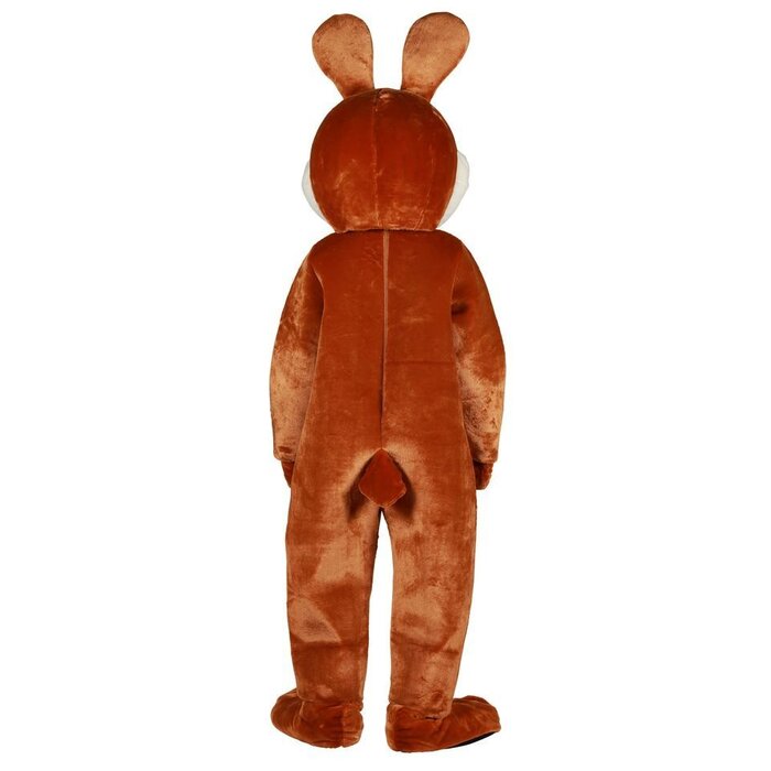 Paashaas mascotte deluxe bruin wit