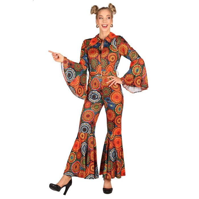 Thetru Hippie catsuit roar flower power jumpsuit dames African