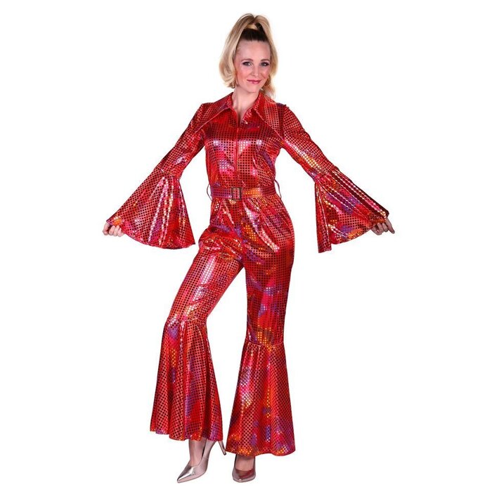 Catsuit Disco dames rood