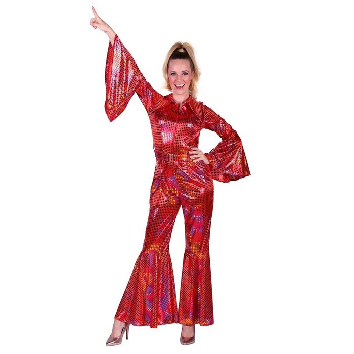Catsuit Disco dames rood
