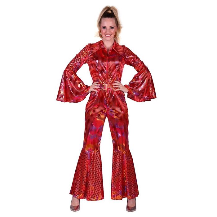Catsuit Disco dames rood
