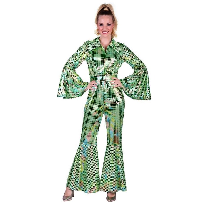 Catsuit Disco dames groen