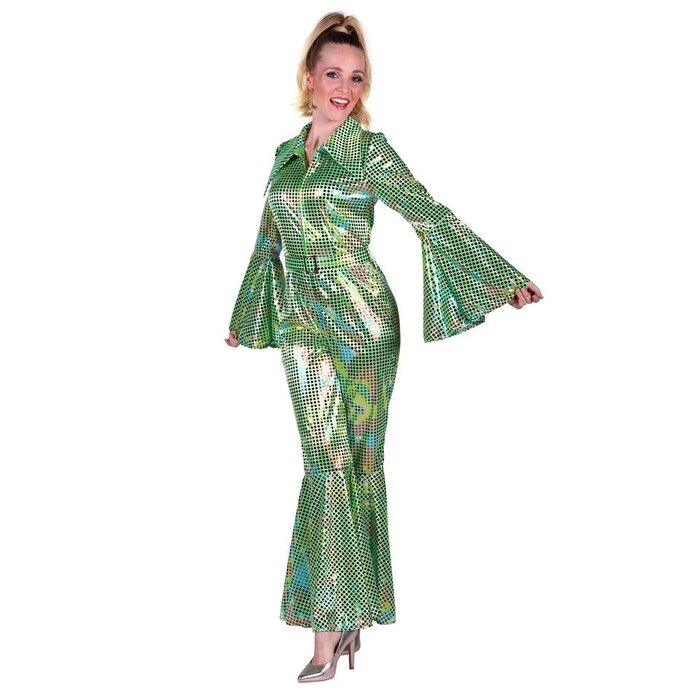 Catsuit Disco dames groen