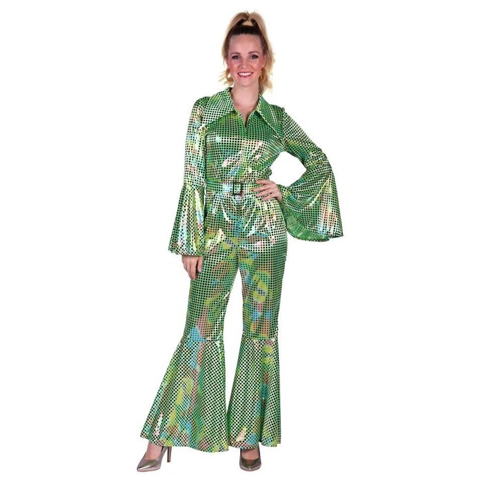 Catsuit Disco dames groen