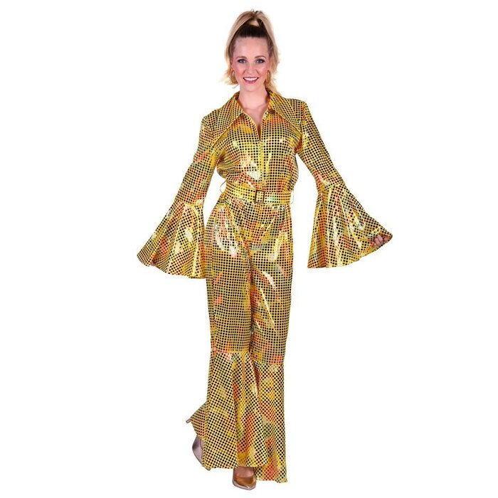 Catsuit Disco dames geel