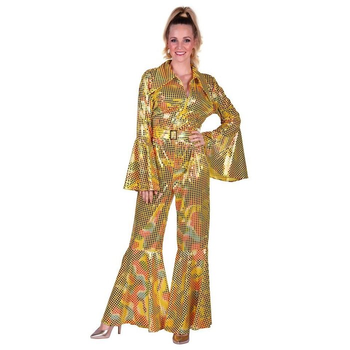 Catsuit Disco dames geel