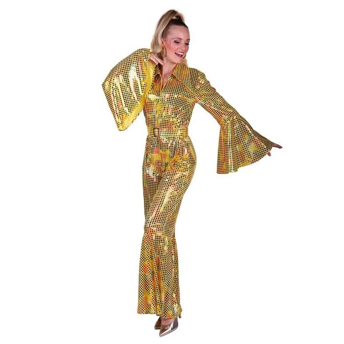 Catsuit Disco dames geel