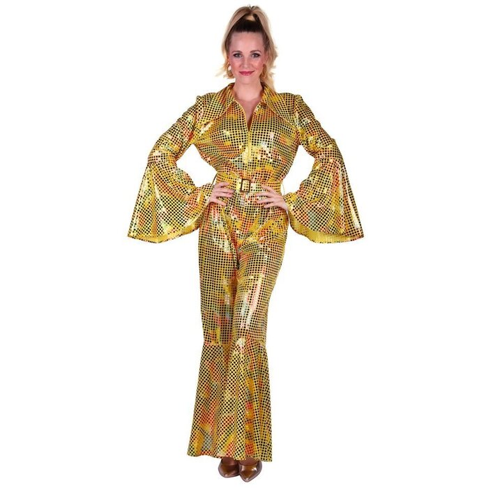 Catsuit Disco dames geel