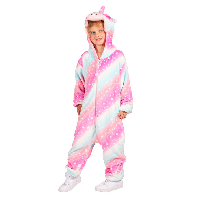 Thetru Unicorn kostuum jumpsuit roze kind