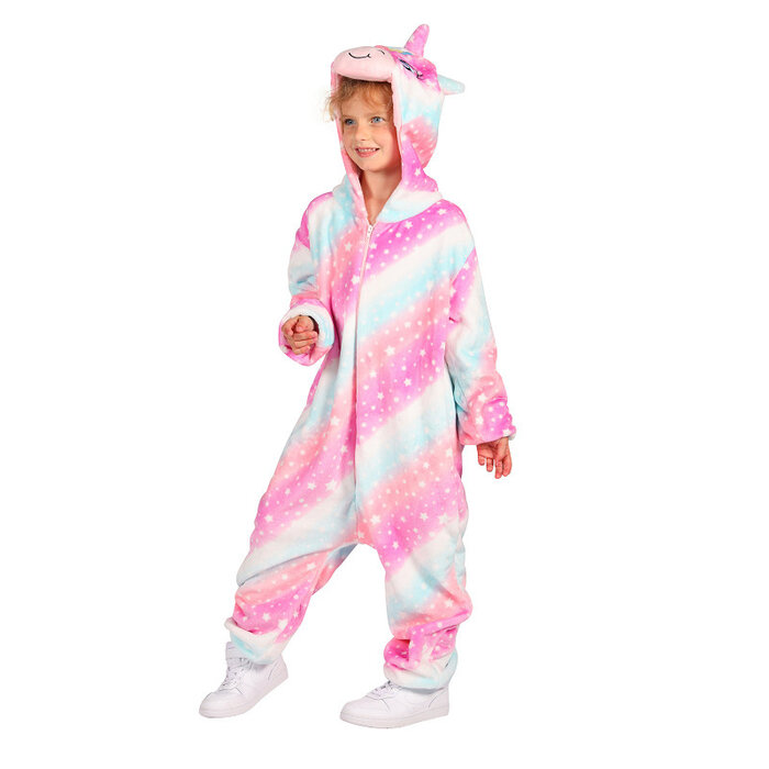 Thetru Unicorn kostuum jumpsuit roze kind
