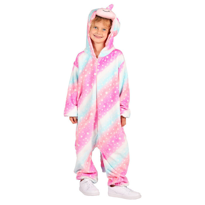 Thetru Unicorn kostuum jumpsuit roze kind
