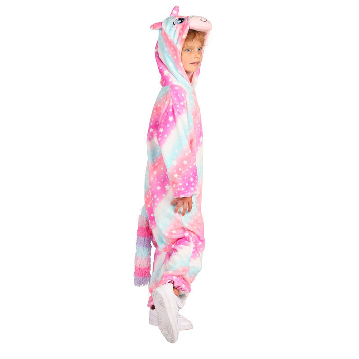 Thetru Unicorn kostuum jumpsuit roze kind