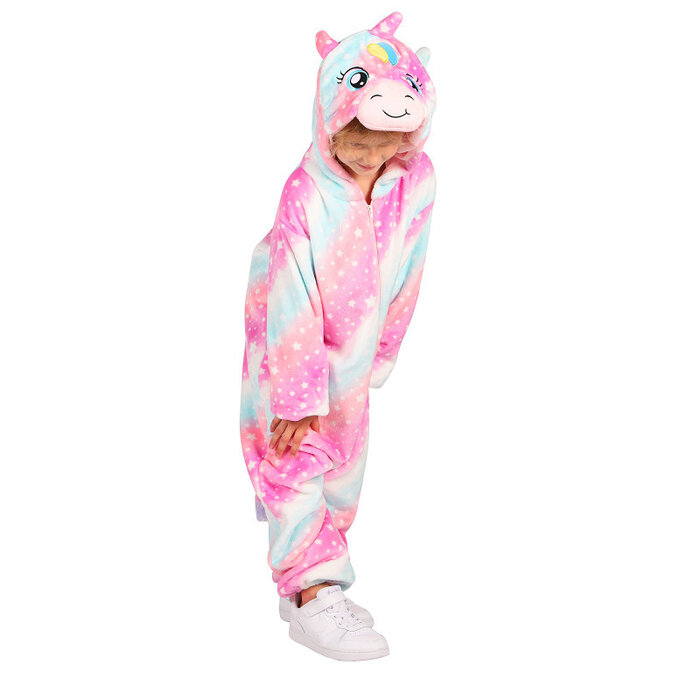 Thetru Unicorn kostuum jumpsuit roze kind