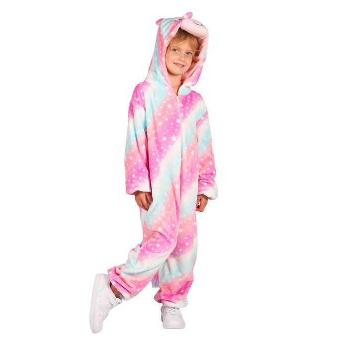 Thetru Unicorn kostuum jumpsuit roze kind