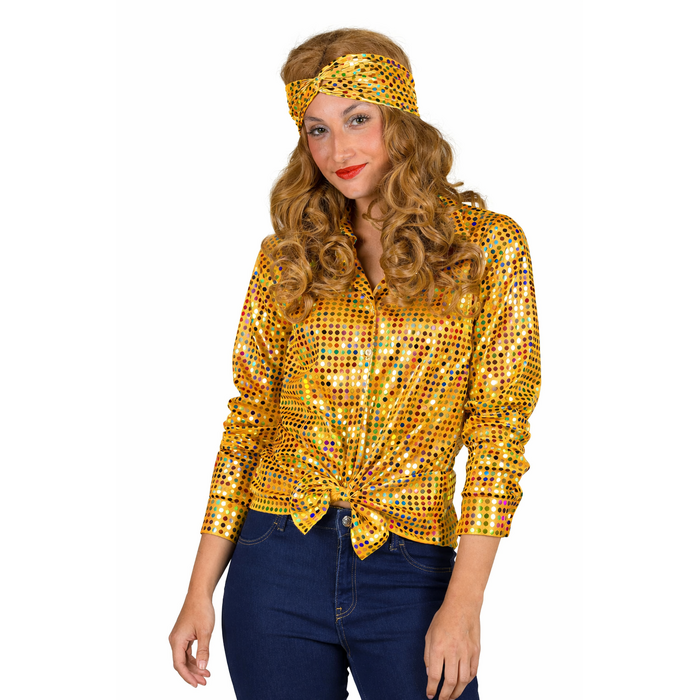 Collection Disco hemd shirt dames geel
