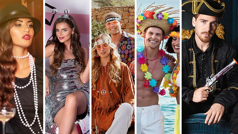 Thema feestkleding, kostuums en accessoires kopen voor elk themafeest.