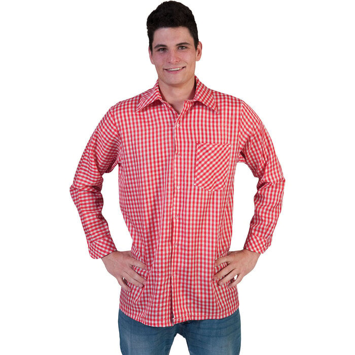 Funny Fashion Tiroler Cowboy hemd geruit rood/wit budget