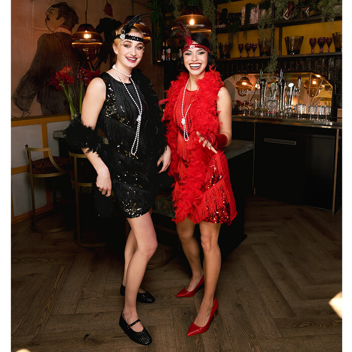 Jaren 20 Charleston hoofdband Flapper zwart