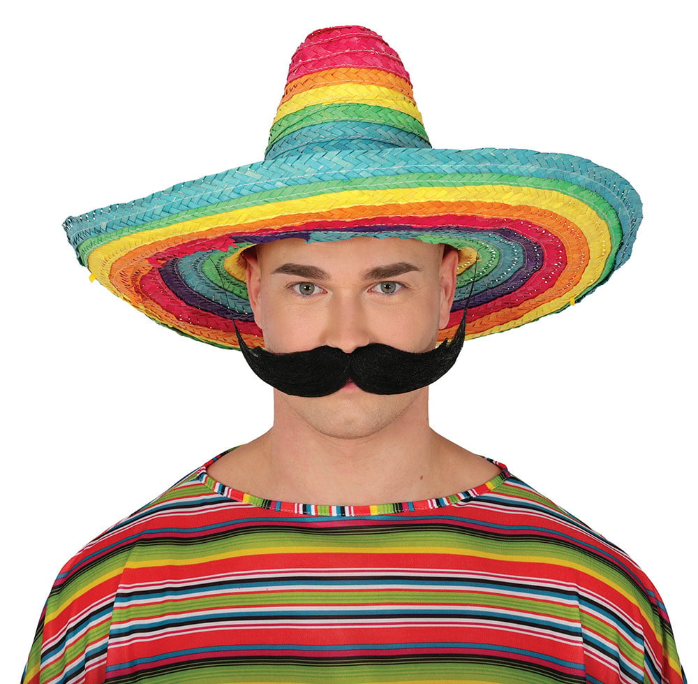 Sombrero Mexicaanse strohoed 50 cm regenboog